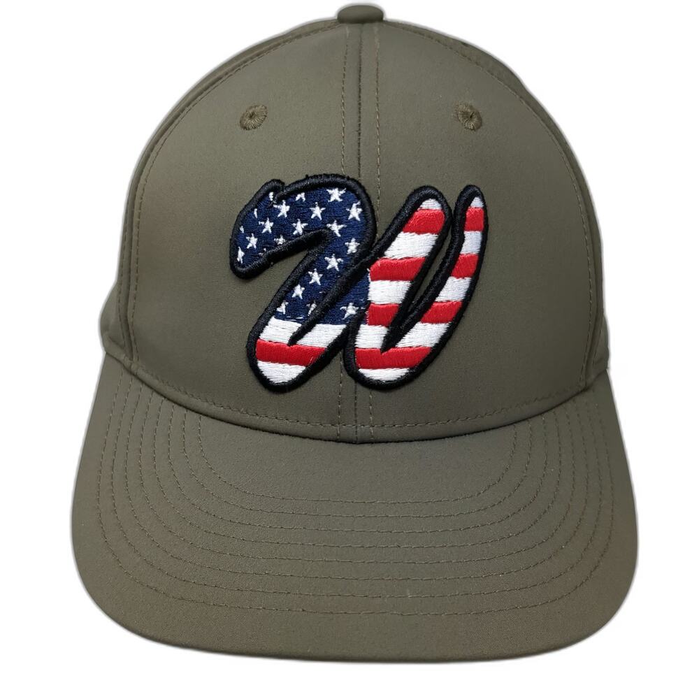 Champro Baseball Cap Green XL USA Flag W Logo Laser Cut Mesh Performance Hat